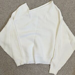 Free People White Off the Shoulder Sweater